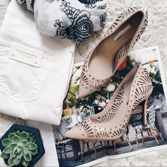 BCBGeneration Shoes - BCBGeneration Light Taupe Cutout Pump Heels